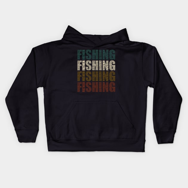 Fishing Dad - Funny Fish Lovers Gift For Papa Kids Hoodie by DnB